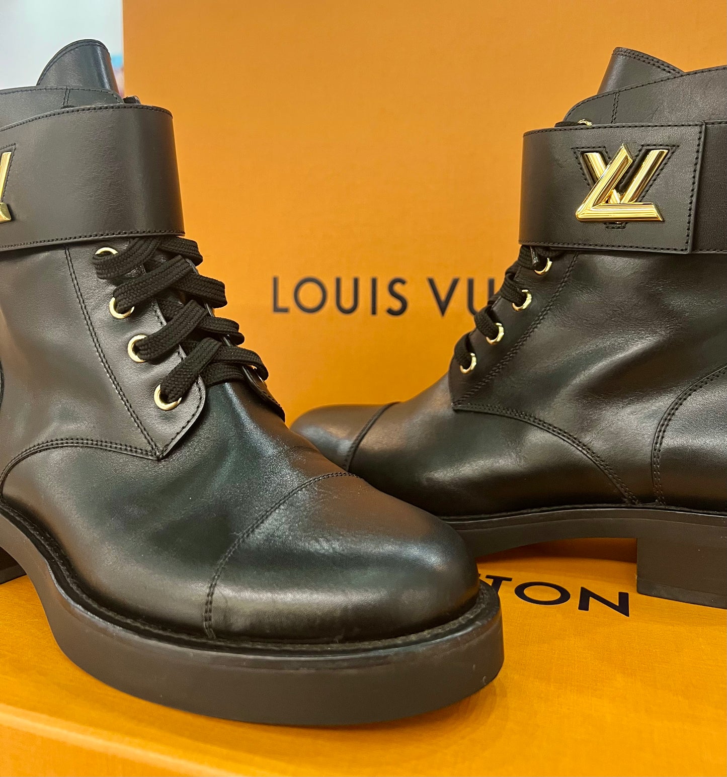 Louis Vuitton Leather Combat Boots