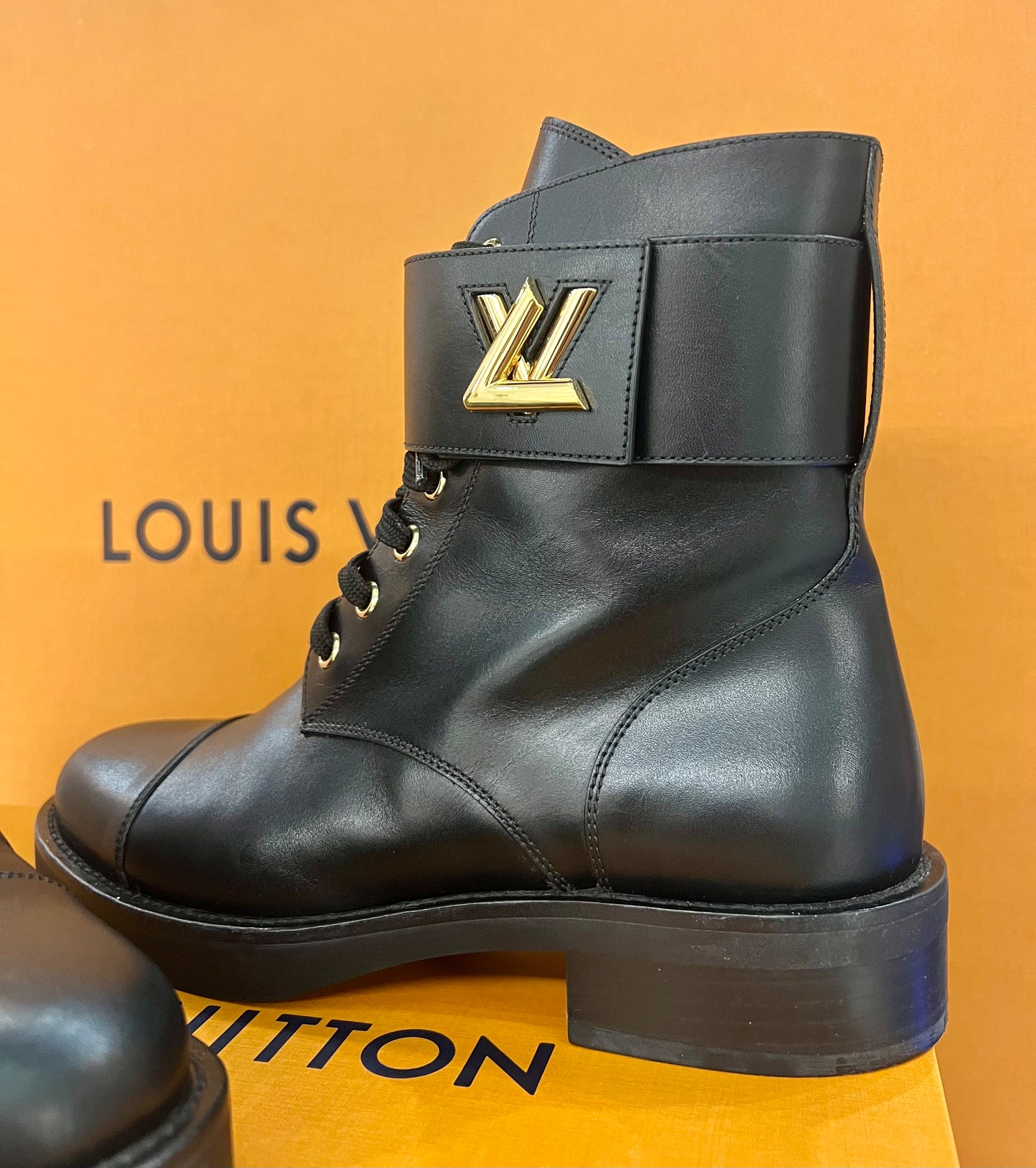 Louis Vuitton Leather Combat Boots