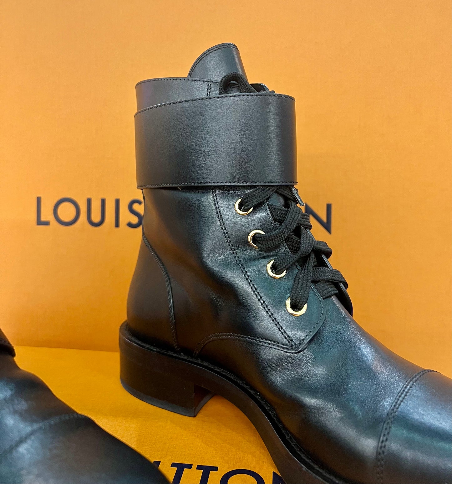 Louis Vuitton Leather Combat Boots