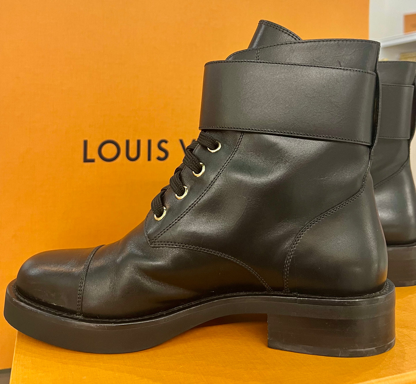 Louis Vuitton Leather Combat Boots
