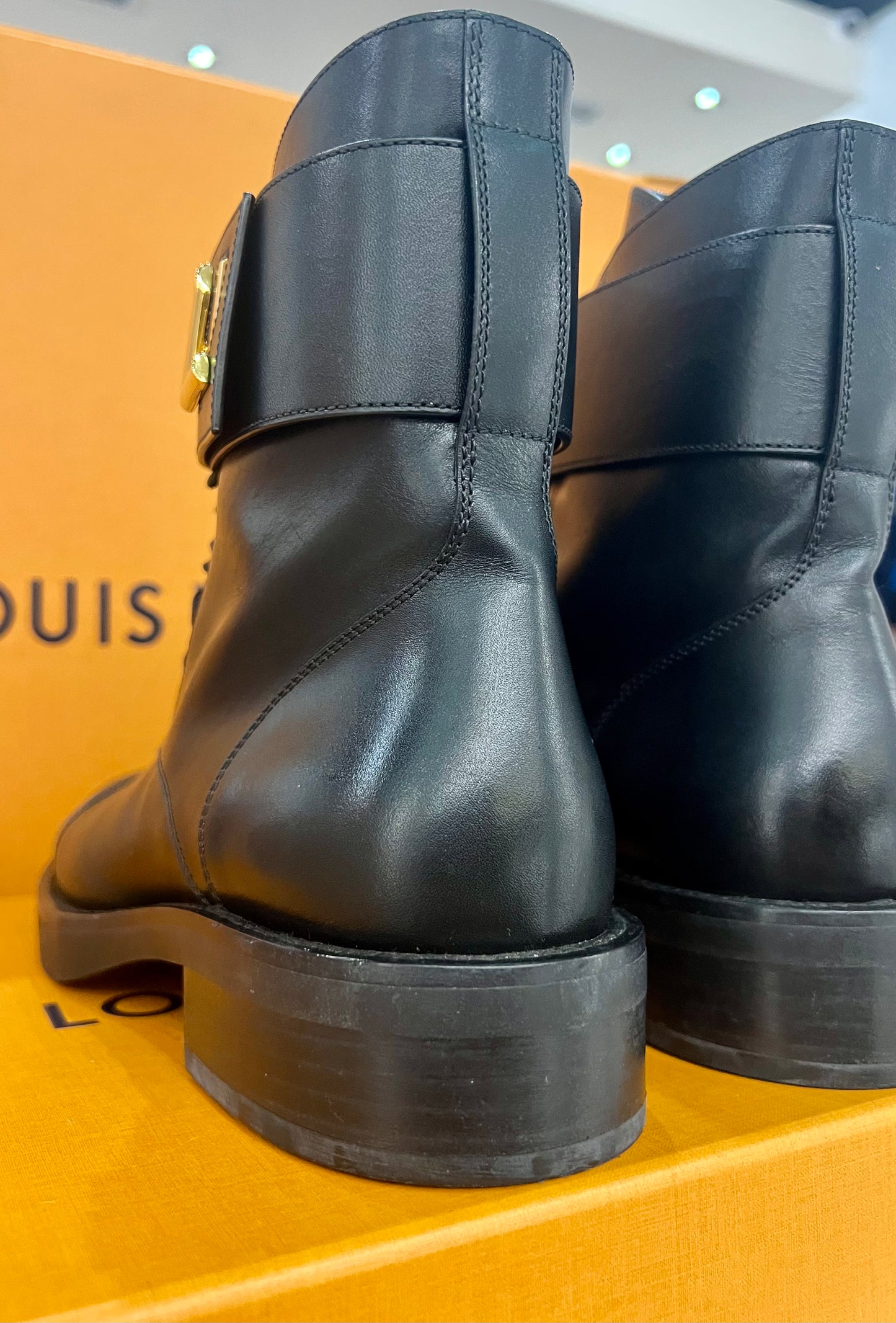 Louis Vuitton Leather Combat Boots