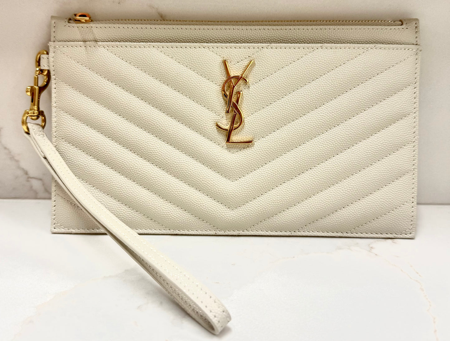 YSL Leather Wristlet