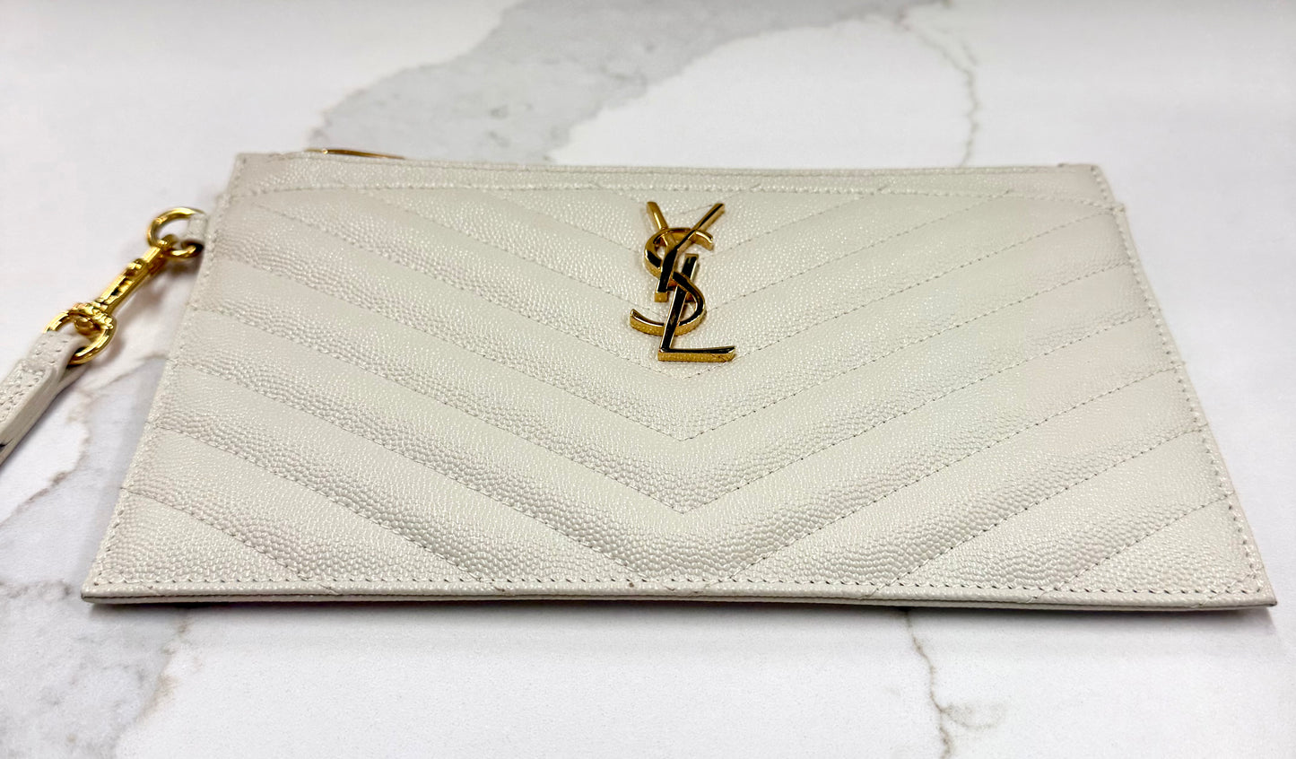 YSL Leather Wristlet