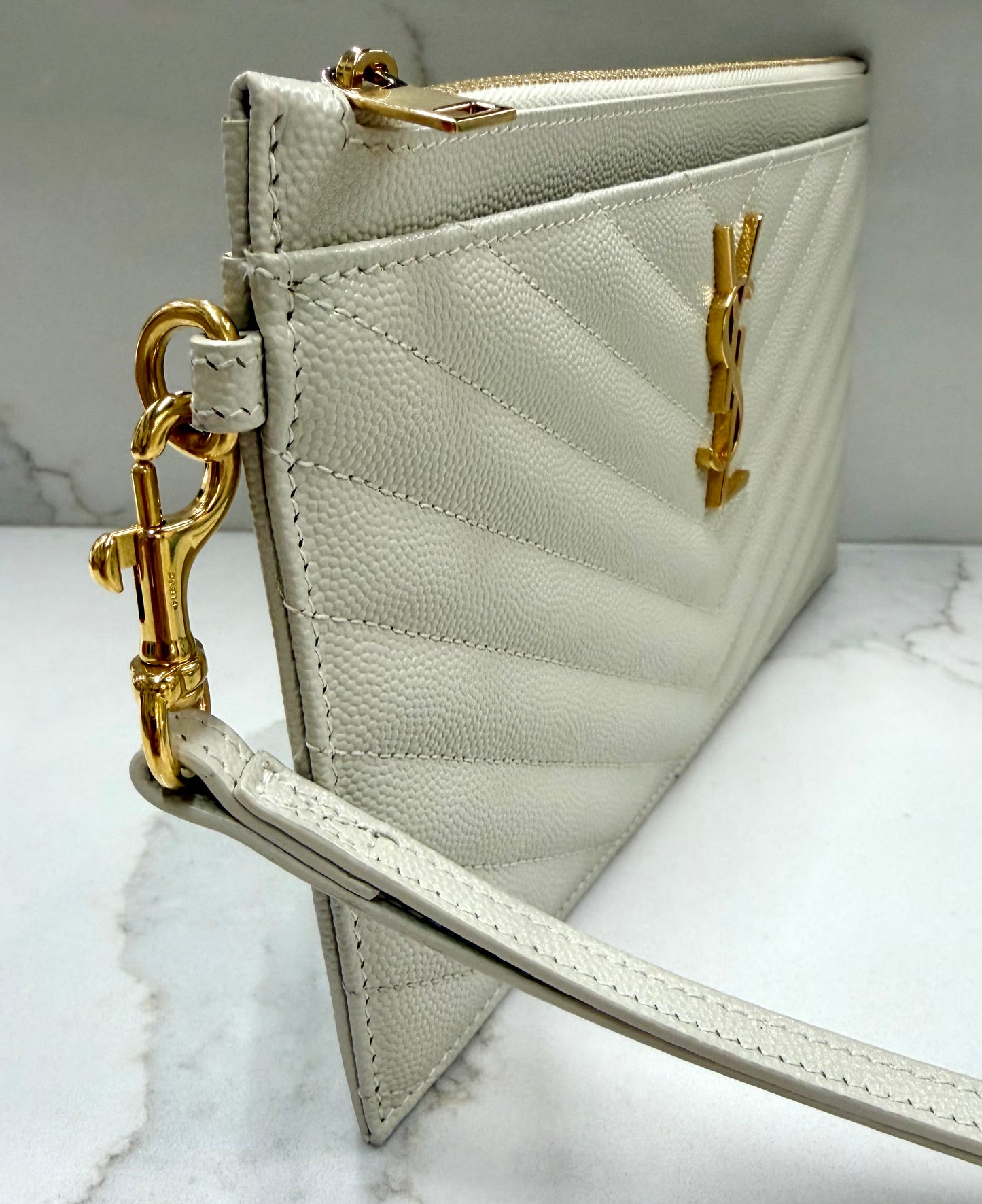 YSL Leather Wristlet