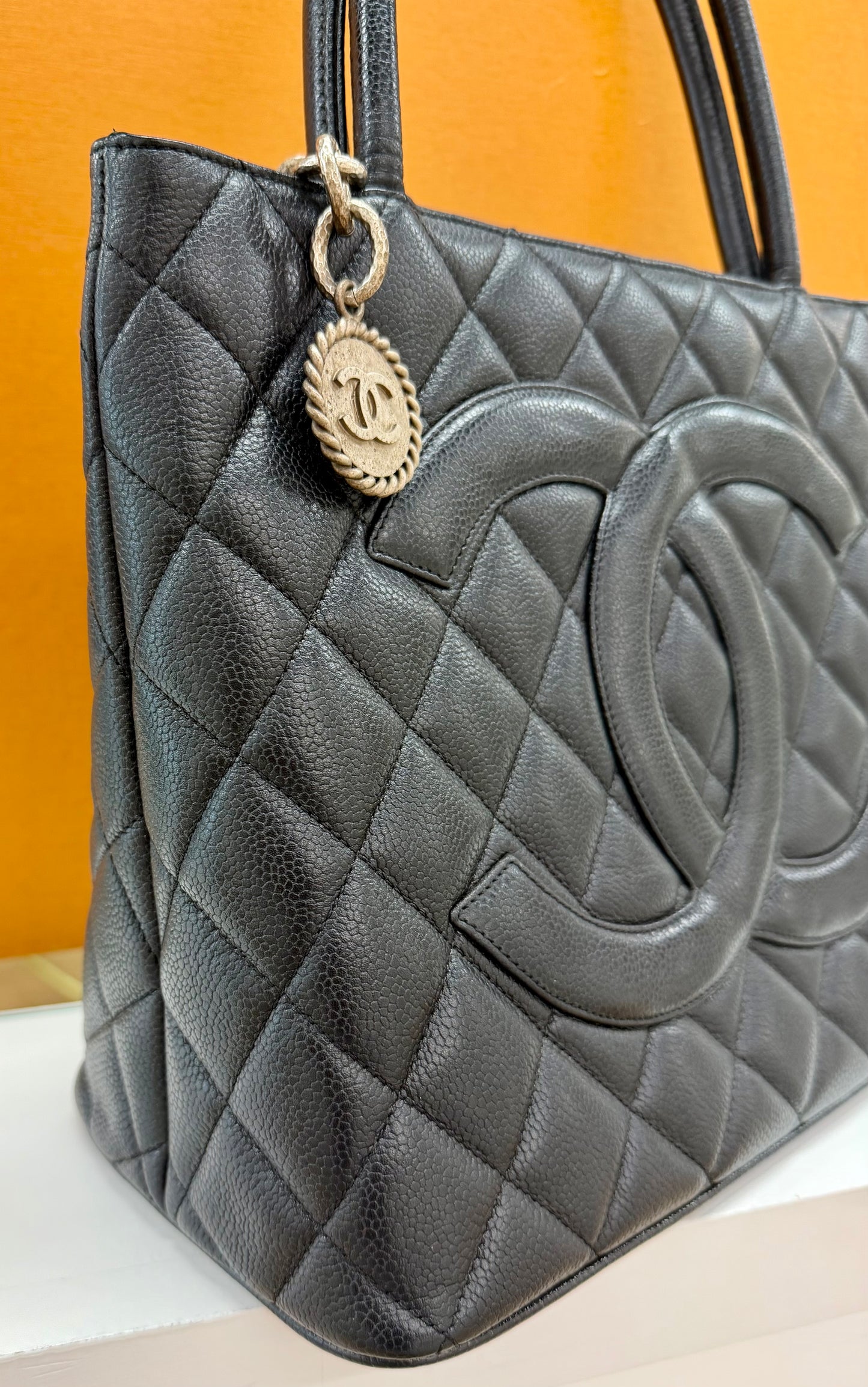 Chanel Medallion Black Antique Silver