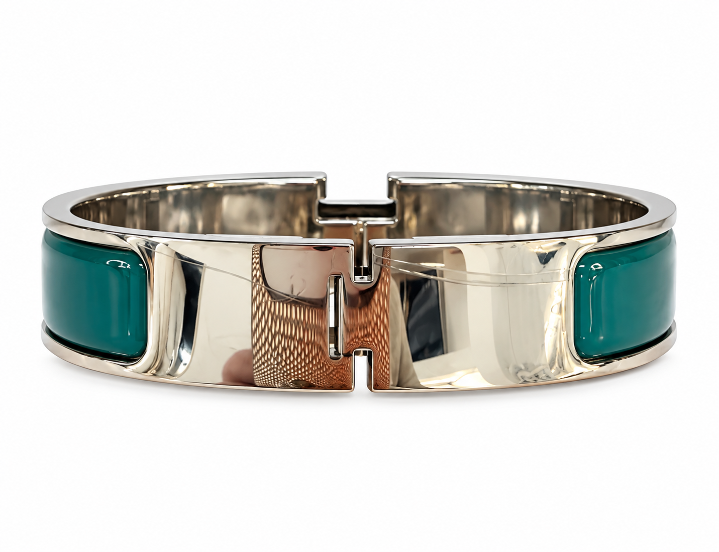 Hermès Clic Clac Teal and Silver