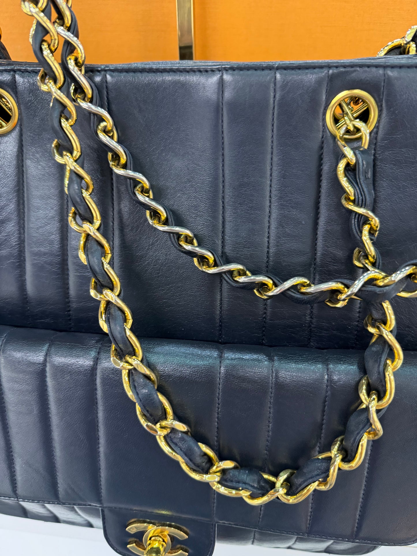Chanel Vertical Quilted Pocket Tote