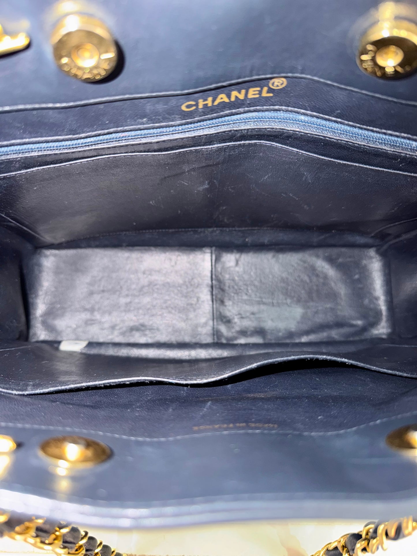 Chanel Vertical Quilted Pocket Tote