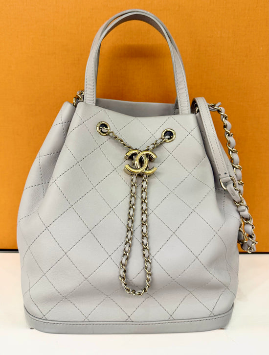 Chanel Stitch Chain Bucket Bag