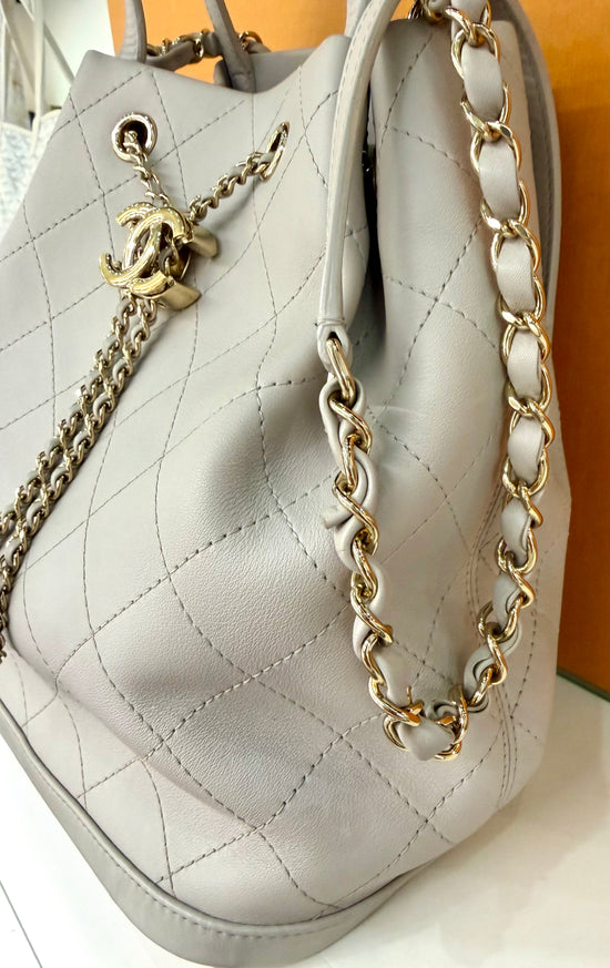 Chanel Stitch Chain Bucket Bag