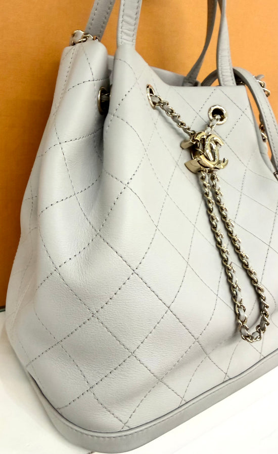 Chanel Stitch Chain Bucket Bag