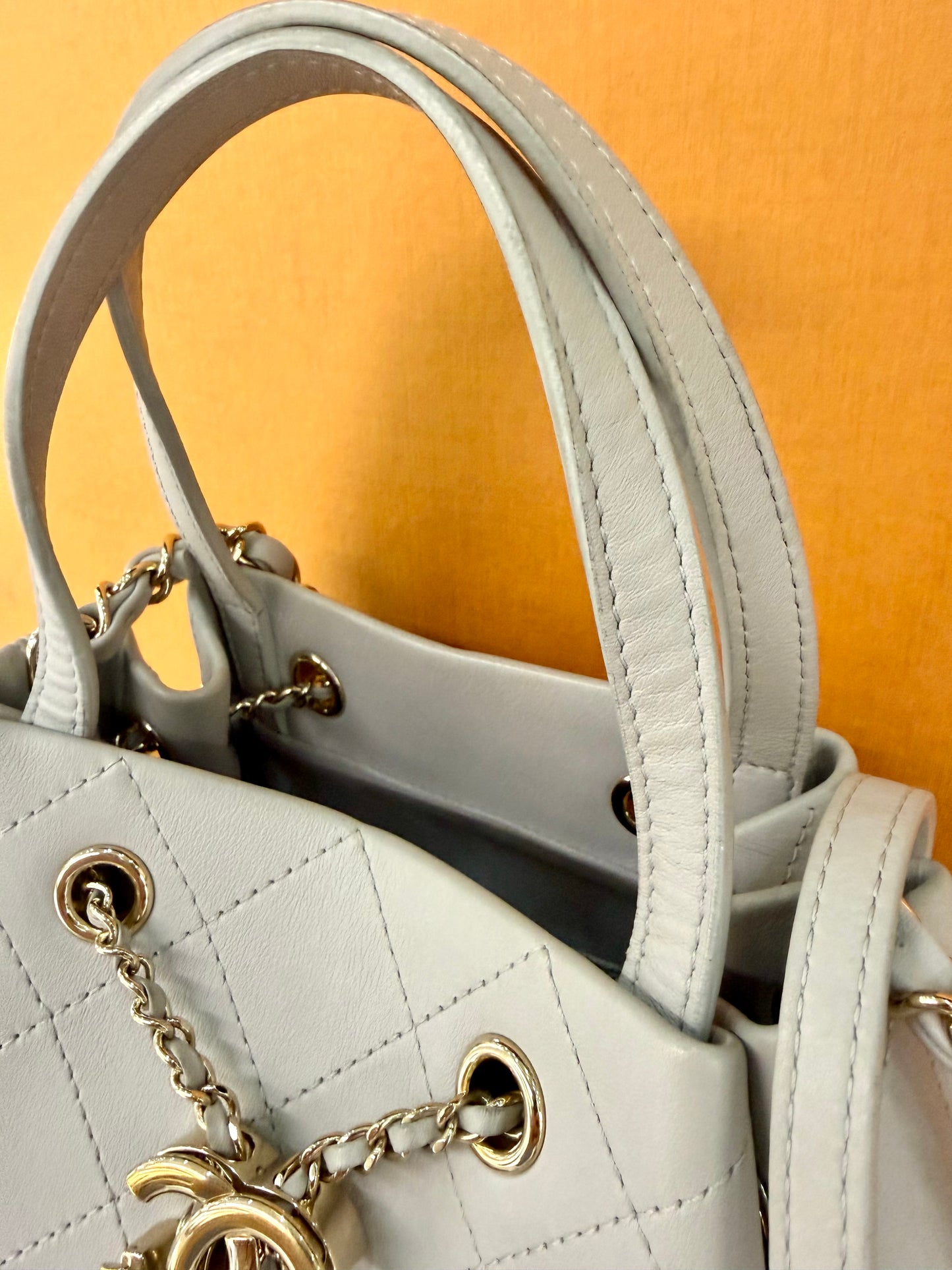 Chanel Stitch Chain Bucket Bag