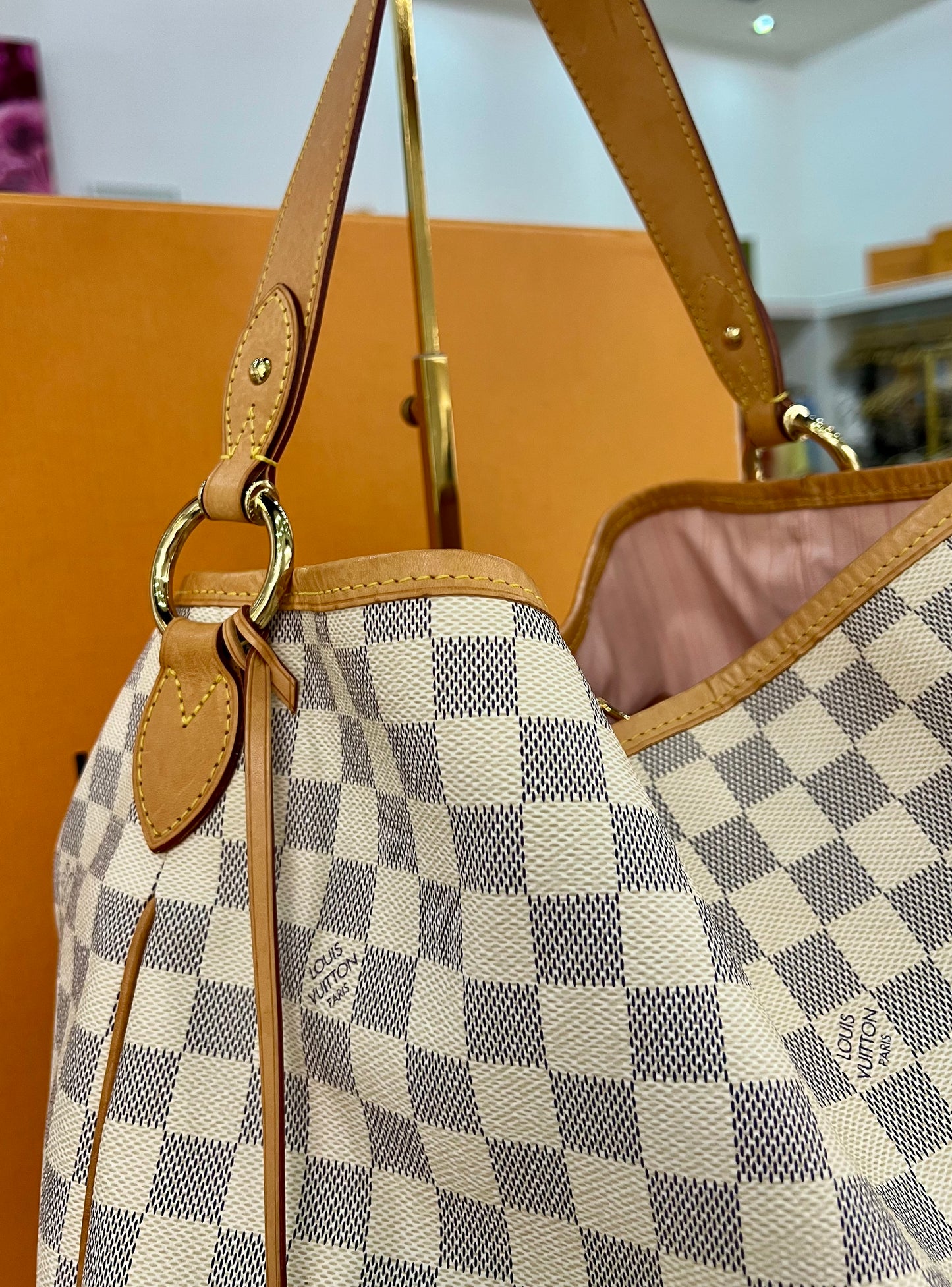 Delightful MM Damier Azur