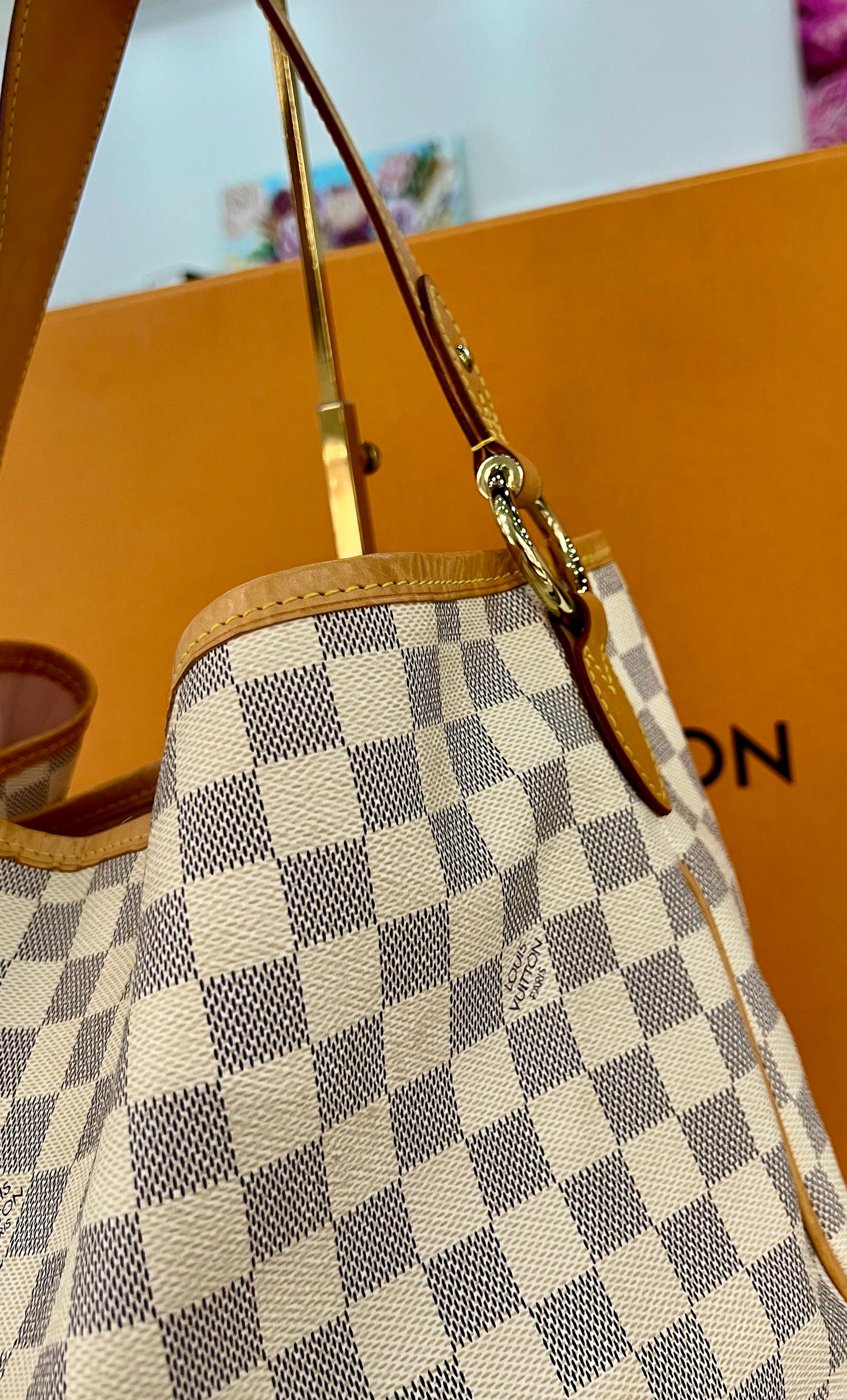 Delightful MM Damier Azur