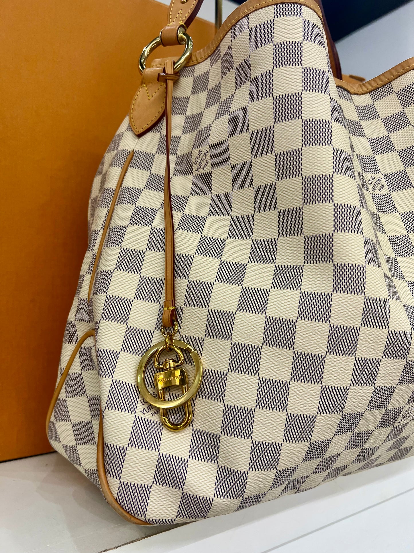 Delightful MM Damier Azur