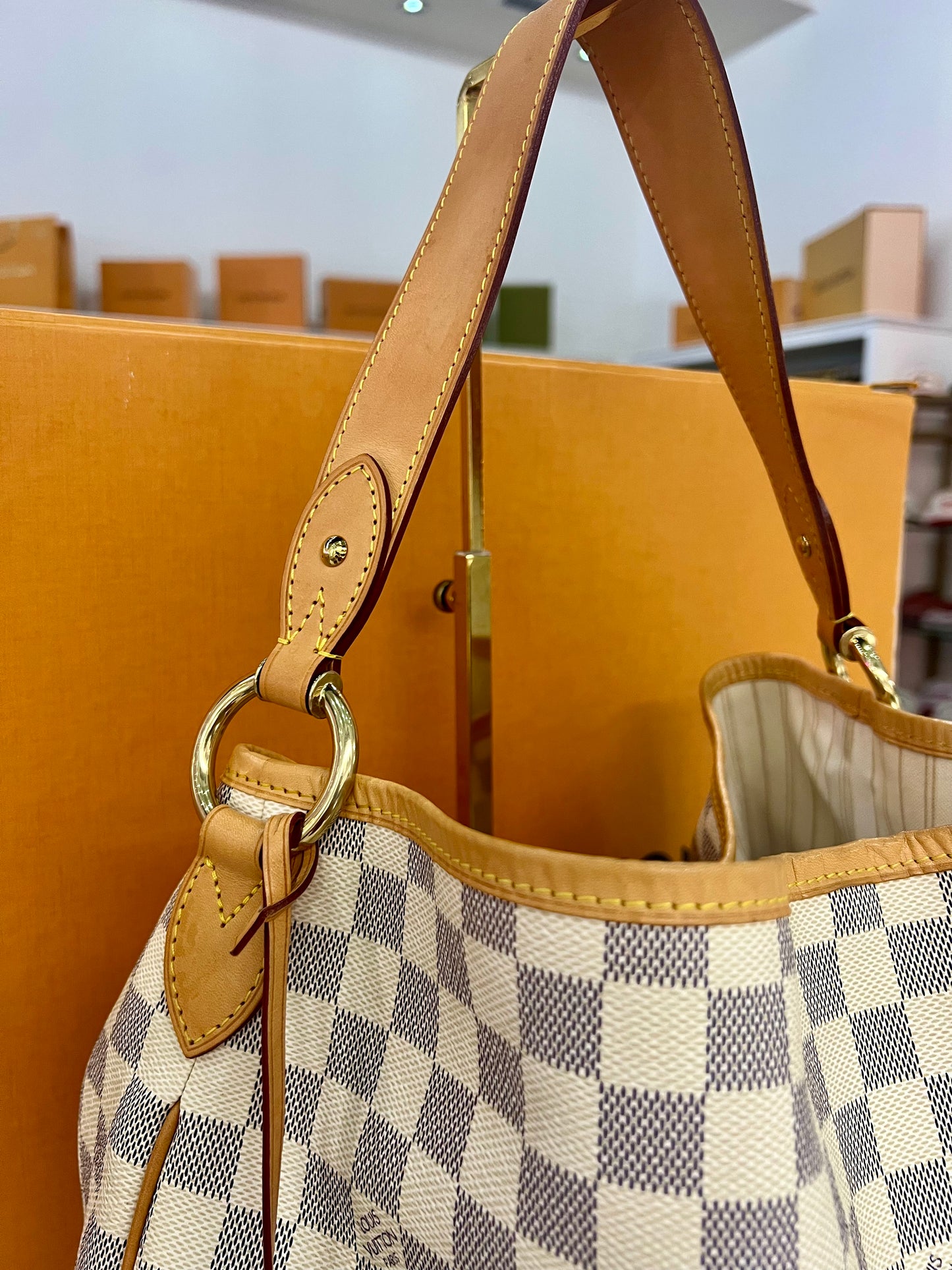 Delightful MM Damier Azur
