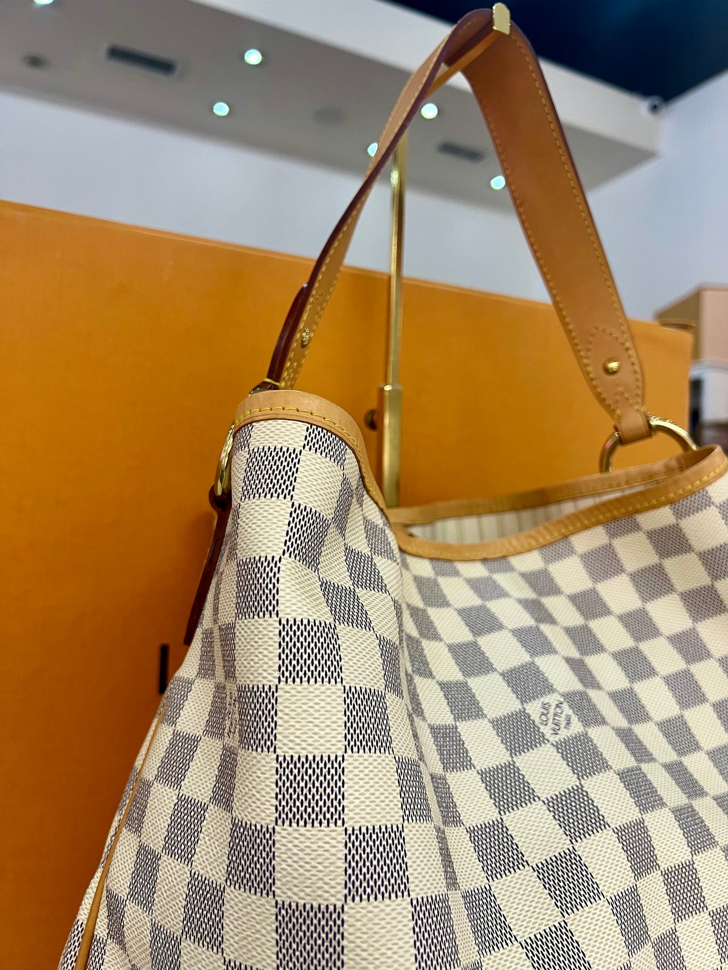 Delightful MM Damier Azur