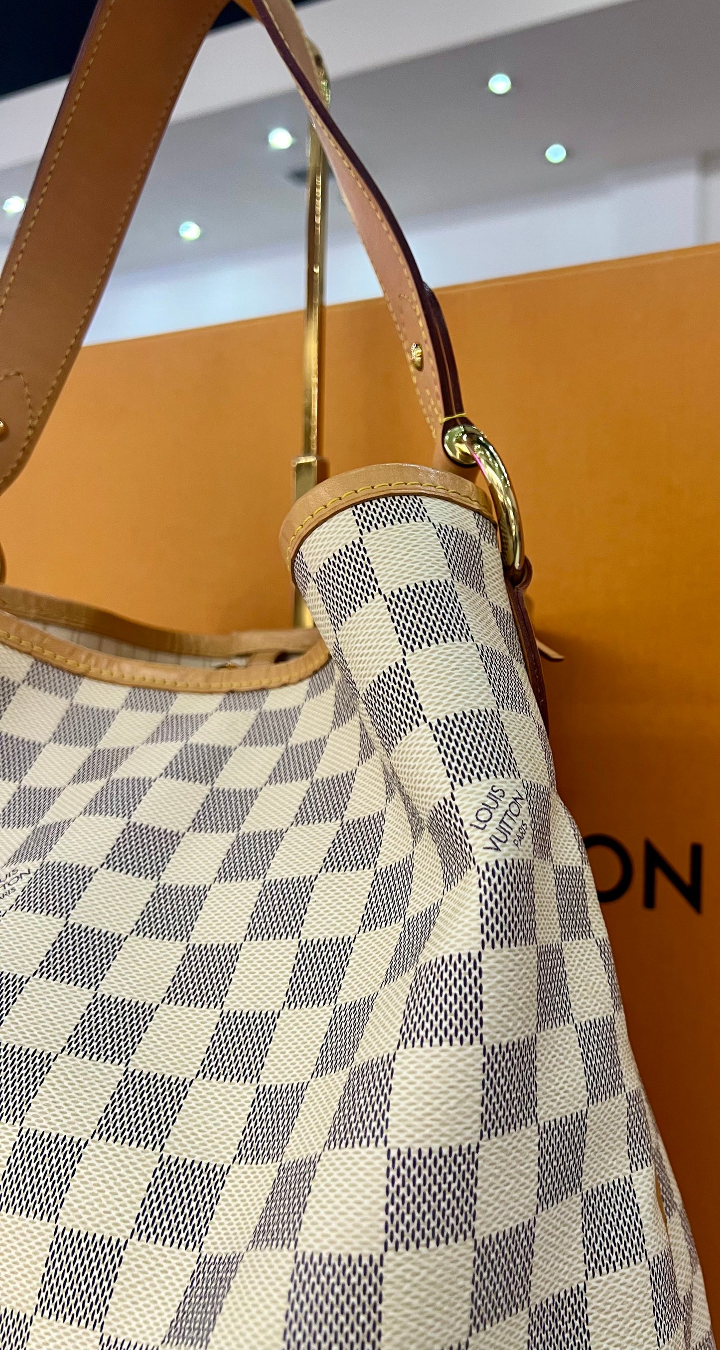 Delightful MM Damier Azur