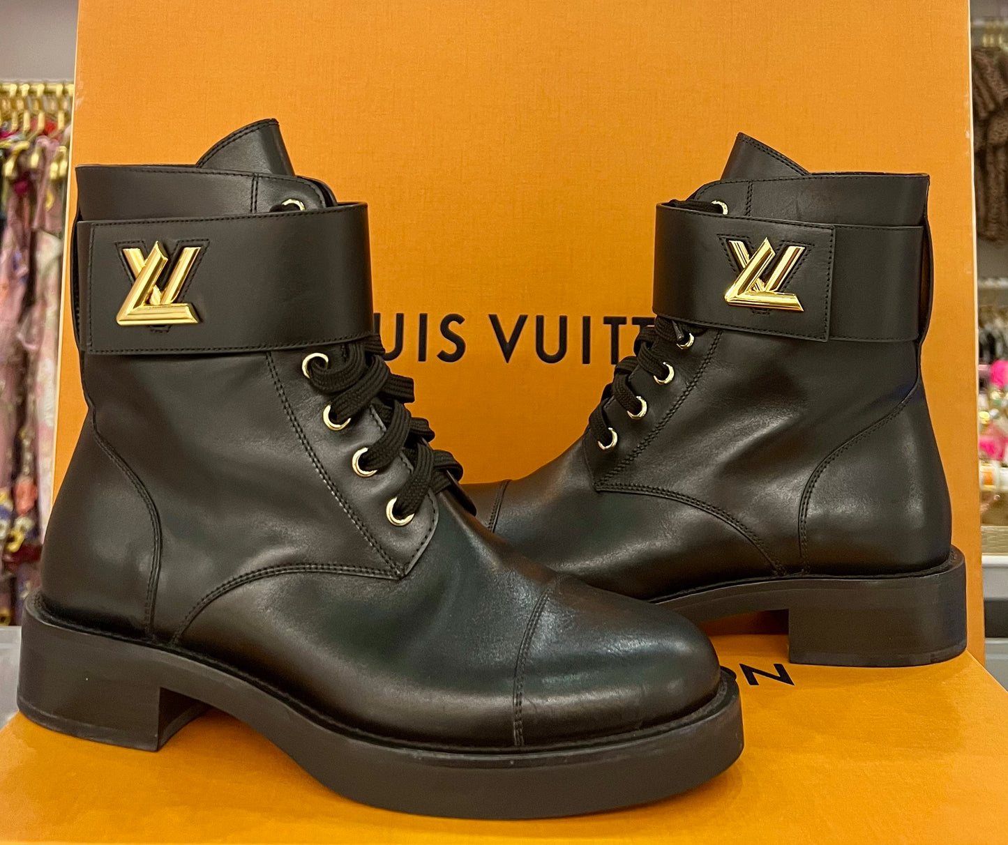 Louis Vuitton Leather Combat Boots