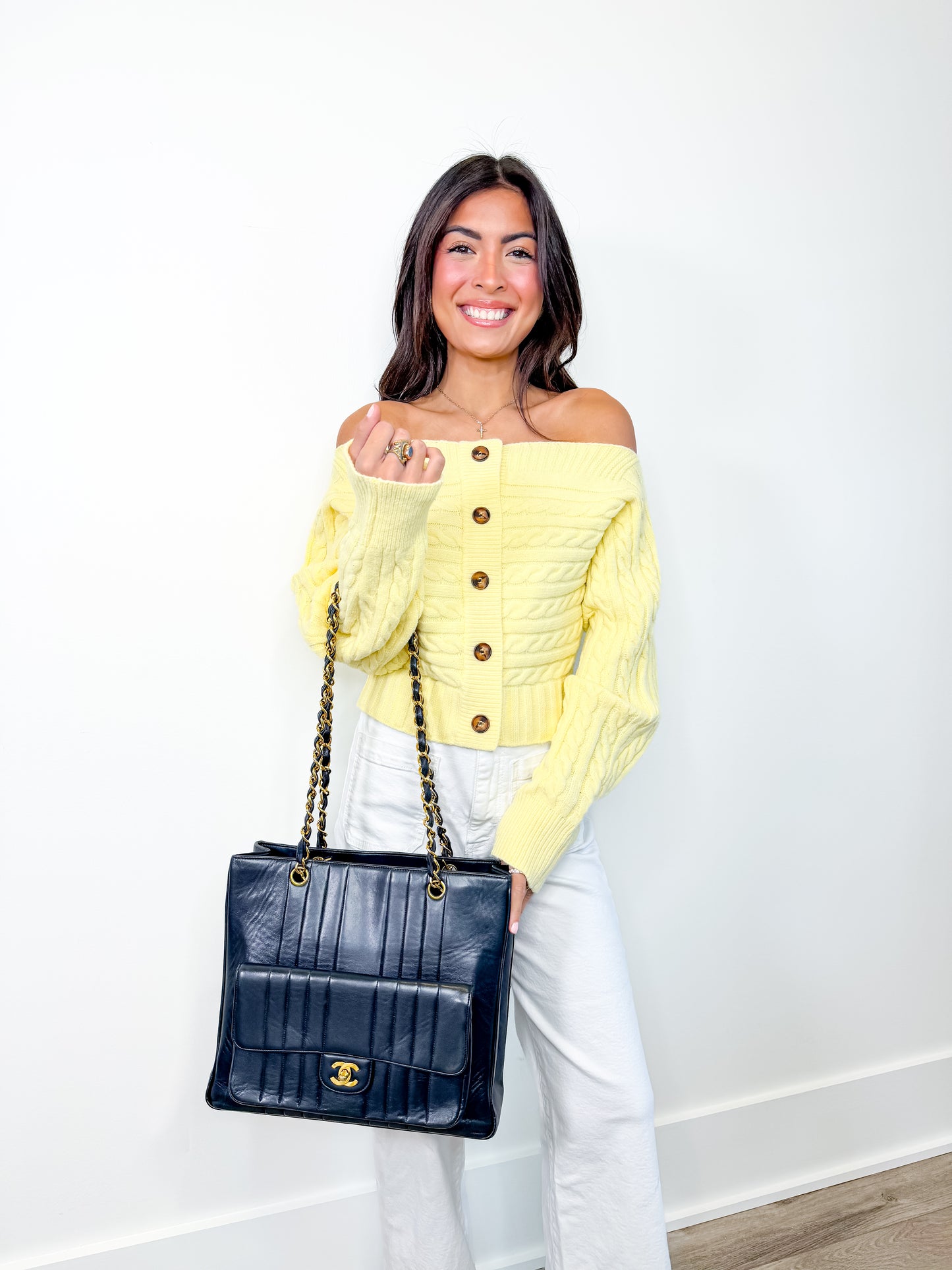 Chanel Vertical Quilted Pocket Tote