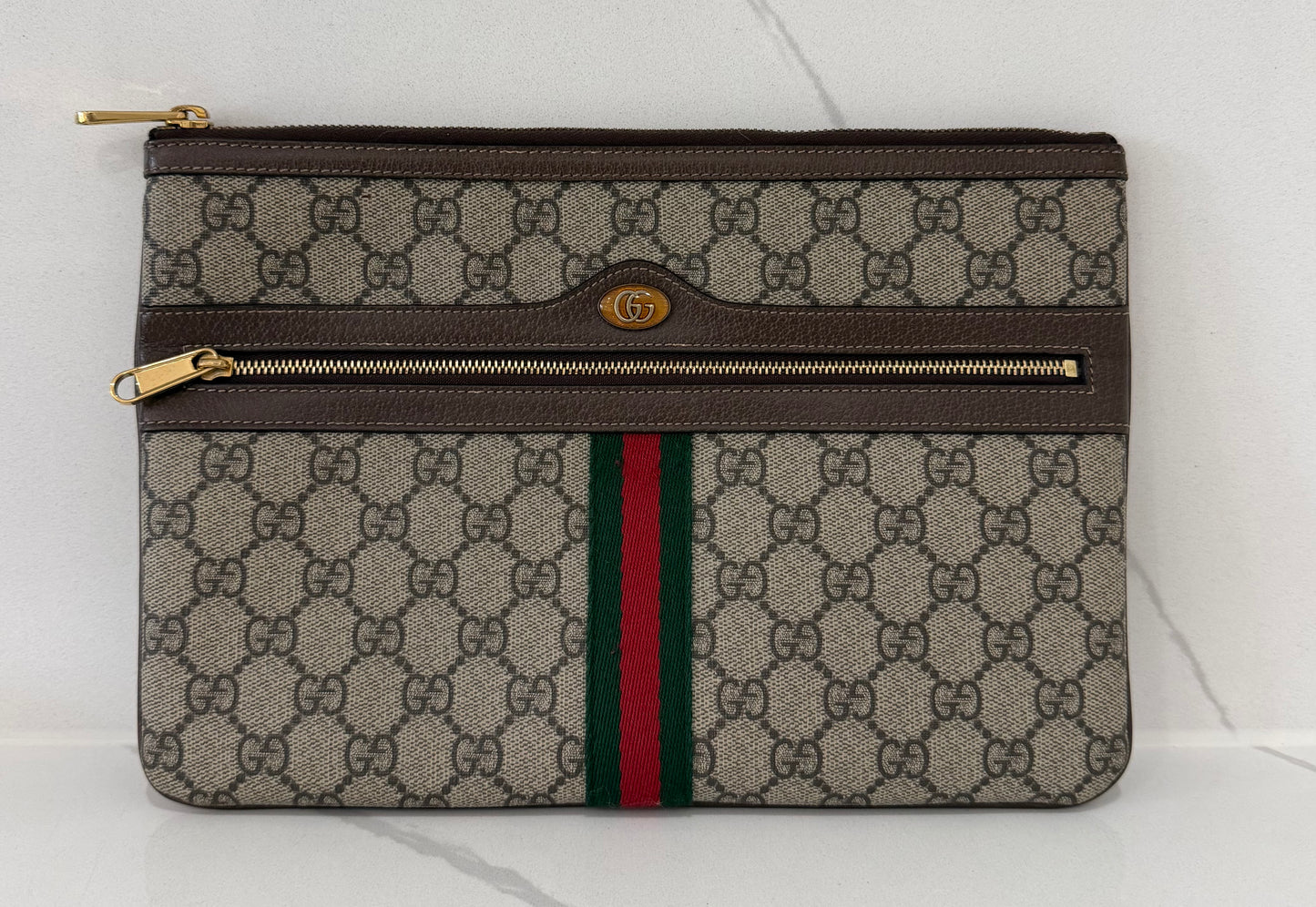 Gucci Ophidia Zip Pouch Clutch